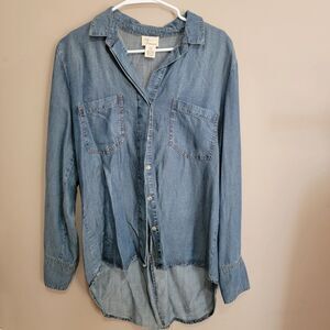 AJ Andrea Jovine 100% Tencel Button Up Shirt Size Medium